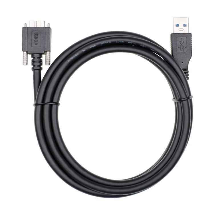 USB3.0A公对MicroB数据线 工业相机连接线带 螺丝microB