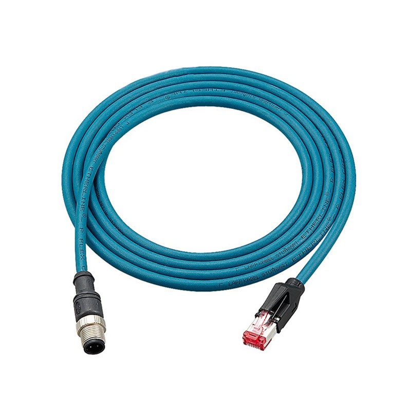 基恩士通讯线缆87230 8723 187232网线M12转RJ45水晶头M12连接器